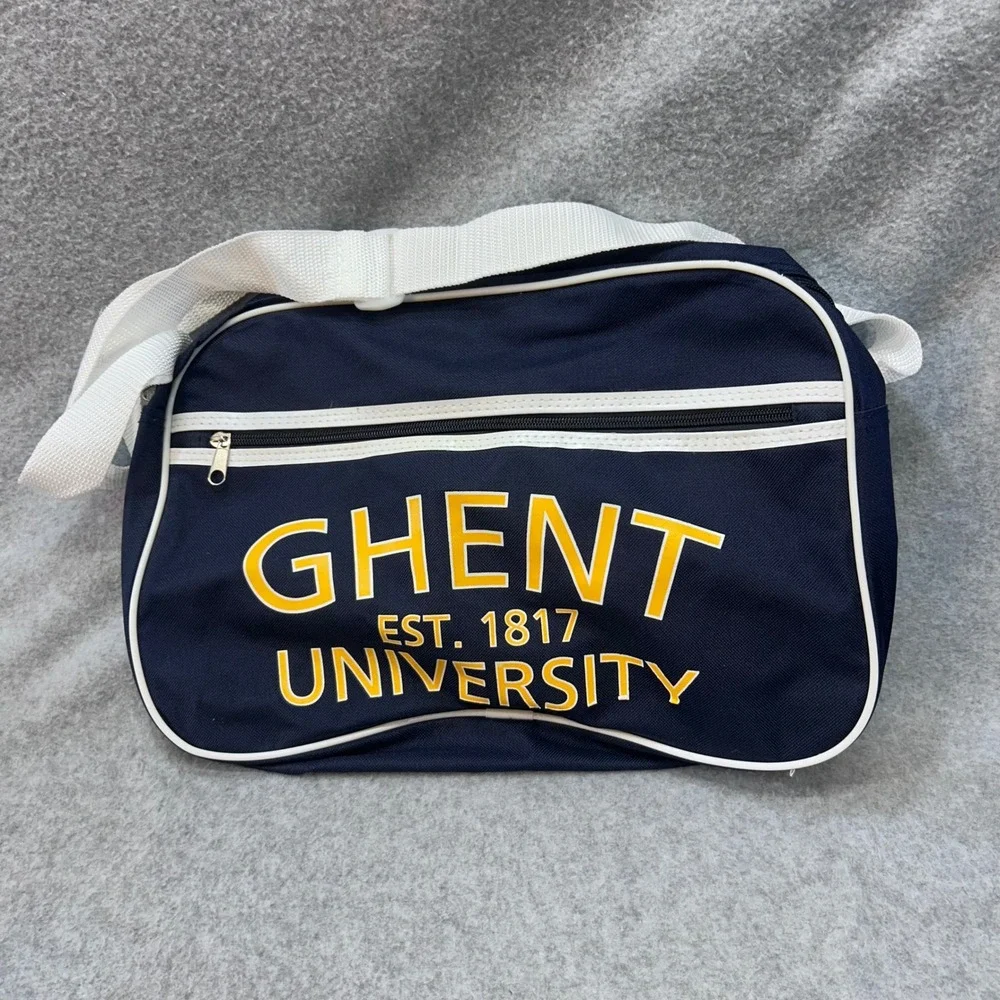 Ghent University Est. 1817 Unisex Navy Messenger Bag Retro Canvas School Bag OS